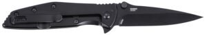 CRKT 7600K SLAG  EDC 2.95" Folding Plain Black Oxide D2 Steel Blade, Black Stainless Steel Handle