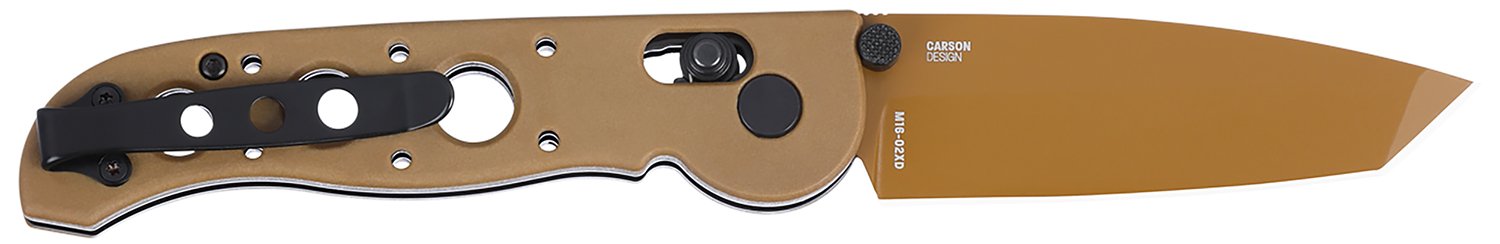 CRKT M1602XD M16 Tactical 3.11" Folding Tanto Plain Desert Tan D2 Steel Blade, Desert Tan Grivory Handle