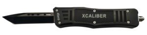 Xcaliber Knife Company  45 ACP  3.25" OTF Tanto Plain Black 440C SS Blade, 4.64" Steel Handle