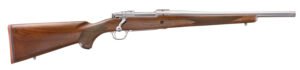 Ruger 67104 Hawkeye Hunter 308 Win 4+1 16.60" Satin Threaded Barrel, Satin Stainless Steel Receiver w/Integral Scope Mount, American Walnut Fixed Stock, Right Hand