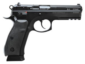 CZ-USA  75 SP-01 50th Anniversary Elite 9mm Luger 19+1 4.60" Black Steel Barrel & 50th Anniversary Engraved/Serrated Slide, Black Polycoat Steel Frame w/Picatinny Rail & Beavertail, Black Rubber Grip