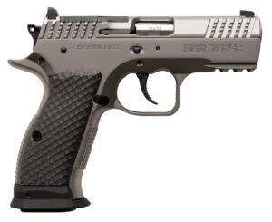 Sarsilmaz SAR7/24C 7/24  Compact 9mm Luger 17+1 Matte Stainless Steel Frame w/Beavertail & Picatinny Rail, Black Polymer Grip