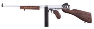 Thompson TM1C5 Navy 250th Anniversary 45 ACP 30+1 16.50" Arctic White & Savage Stainless Cerakote Arctic Steel Barrel & Receiver, Engraved Walnut Fixed Stock, Engraved Wood Grip