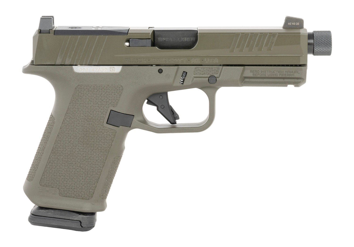 RUG 19440 RXM 9MM 4 THRD ODG 15R