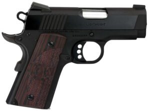 Colt Mfg O7802XE Defender  Compact Frame 9mm Luger 8+1 3" Black Steel Barrel, Blued Serrated Steel Slide, Matte Black Cerakote Aluminum Frame w/Beavertail, Black Cherry Tactical G10 Grip, Ambidextrous