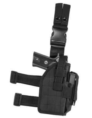 NcStar CVDLHOL2954B Drop Leg Leg Black PVC Fabric Leg Fits Full Size Semi-Auto Fits Compact Semi-Auto Right Hand