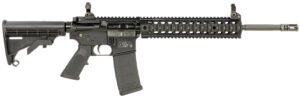 Smith & Wesson LE 311001 M&P15 T 223 Rem, 5.56x45mm NATO 30+1 16" Black Finish, 6 Position Stock, Polymer Grip, Troy Quad Rail & Battle Sights Right Hand