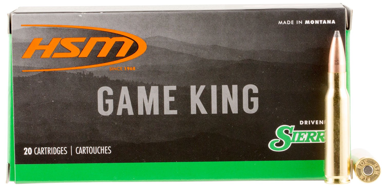 HSM 30841N Game King 308 Win 150 gr Sierra GameKing Spitzer Boat Tail 20 Per Box/ 25 Case