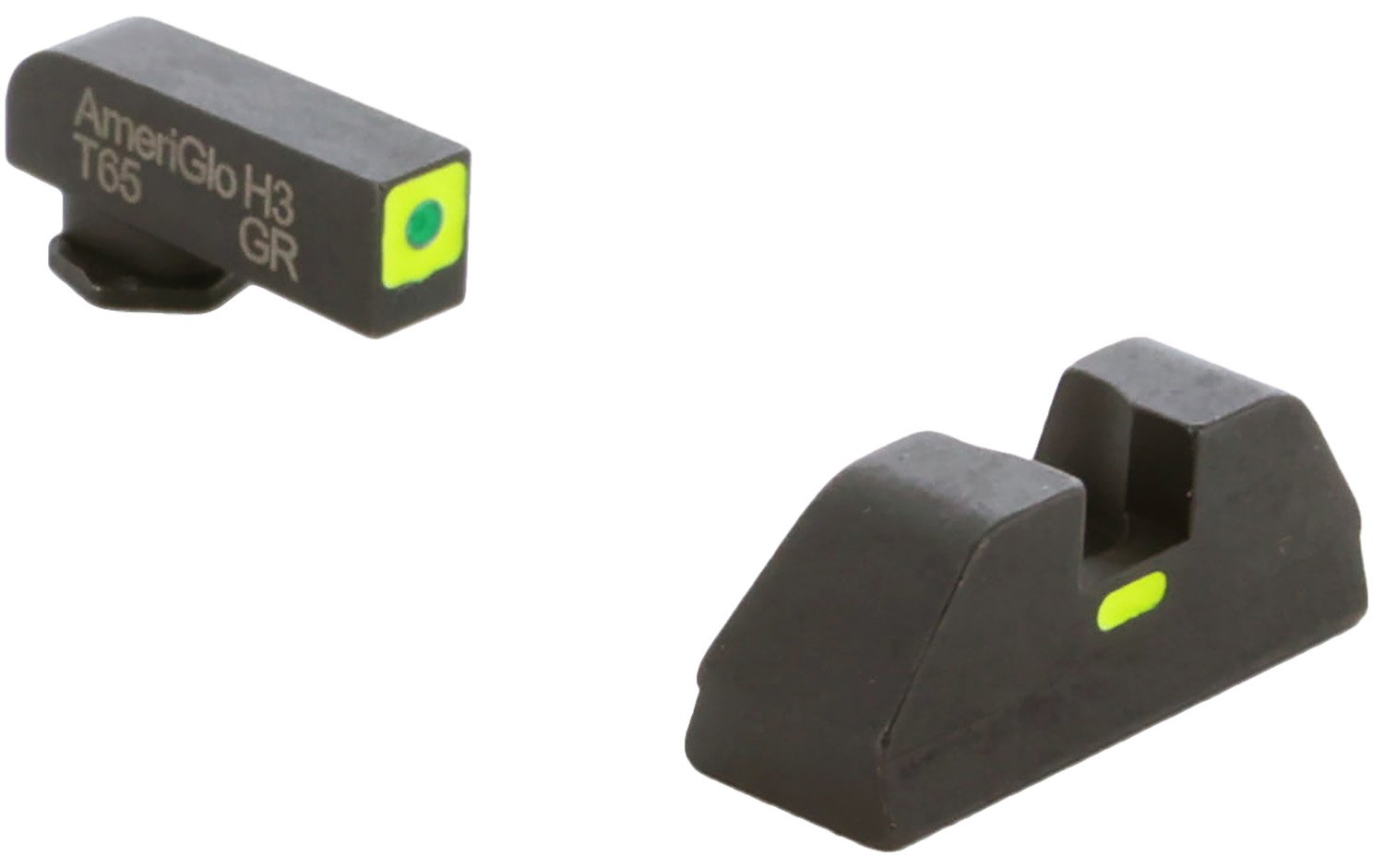 AmeriGlo GL605 CAP Sight Set for Glock Green Tritium LumiGreen Outline Front Sight-LumiGreen Bar Rear Sight