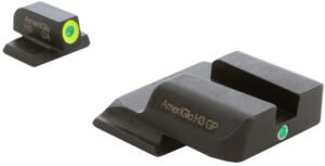 AmeriGlo SW301 i-Dot Sight Set for Smith & Wesson M&P  Green Tritium LumiGreen Outline Front Sight-Green Tritium Rear Sight