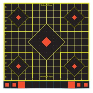 Birchwood Casey 34214 Shoot-N-C Reactive Target Self-Adhesive Paper Multi Color 12" 5-Diamond 12 Pack