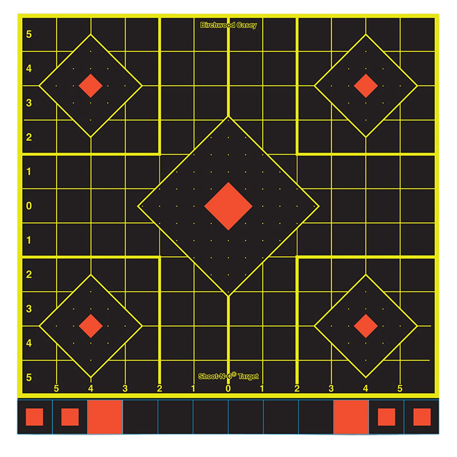 Birchwood Casey 34214 Shoot-N-C Reactive Target Self-Adhesive Paper Multi Color 12" 5-Diamond 12 Pack