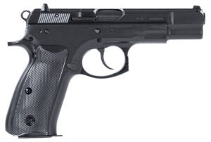 CZ-USA 01130 75BD  9mm Luger 10+1 4.60" Black Steel Barrel, Black Steel Serrated Slide, Black Polycoat Steel Frame w/Beavertail, Black Plastic Grip, Ambidextrous