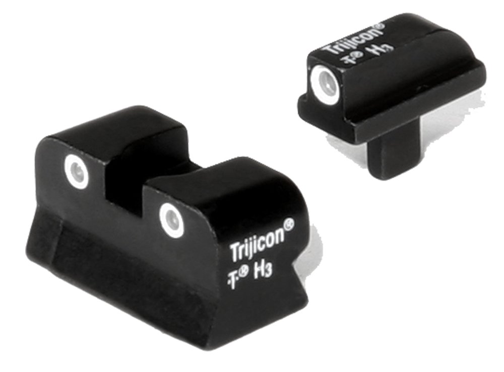 Trijicon 600145 Bright & Tough Night Sights Green/Tritium White Outline Front Sight-Green/Tritium White Outline Rear Sight Colt 1911 0.055 Tang