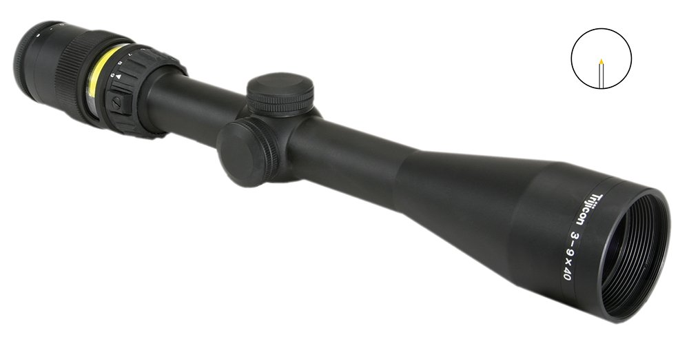 Trijicon 200000 AccuPoint Black Hardcoat Anodized 3-9x40mm 1" Tube Illuminated Amber Triangle Post Reticle