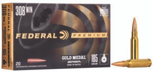 Federal GM308BH185 Premium Gold Medal 308Win 185gr Berger Jugernaught Open Tip Match 20 Per Box/10 Case