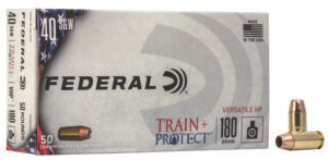 Federal TP40VHP1 Train + Protect  40S&W 180gr Versatile Hollow Point 50 Per Box/10 Case