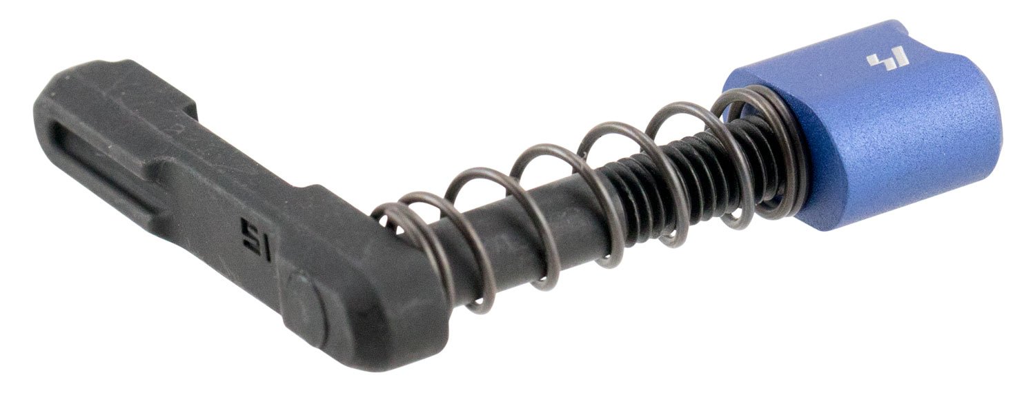 Strike Industries ARSMCBLU Magazine Catch Magazine Catch made of Black Steel with Blue 6061-T6 Aluminum Release Button for AR-Platform