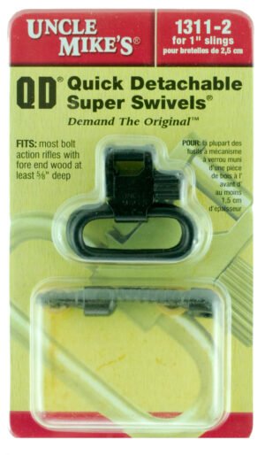 Uncle Mike's 13112 Super Swivel Quick Detach 115 RGS Tri-Lock Blued 1" Loop for Most Rifles w/Wood Forend