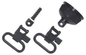 Uncle Mike's 18002 Mag Cap Swivel Set made of Steel with Blued Finish, 1" Loop Size & Quick Detach Style for 12 Gauge Remington 870 Express with Wood Stock Includes Two Super Swivels