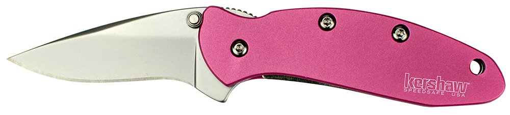 Kershaw 1600PINK Chive 1.90" Folding Drop Point Plain Bead Blasted 420HC SS Blade Pink Anodized Aluminum Handle Includes Pocket Clip