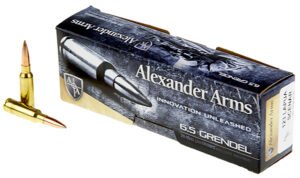 Alexander Arms AG123LSBOX Lapua Scenar  6.5Grendel 123gr Boat Tail Open Tip Match 20 Per Box/10 Case