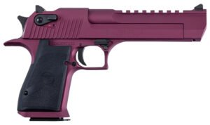 Magnum Research DE50BKC Desert Eagle Black Cherry 50 AE 7+1 6" Black Barrel, Metallic Black Cherry Cerakote Serrated Slide, Aluminum Frame w/Picatinny Rail & Beavertail Black Rubber Grips