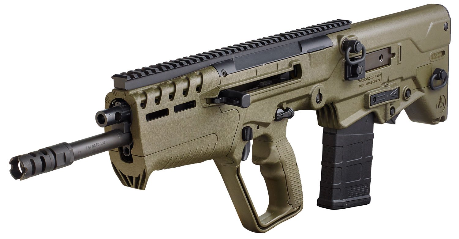 IWI US T7G1610 Tavor 7 7.62x51mm NATO Caliber with 16.50" Barrel, 10+1 Capacity, OD Green Metal Finish, OD Green Fixed Bullpup Stock & Polymer Grip Right Hand