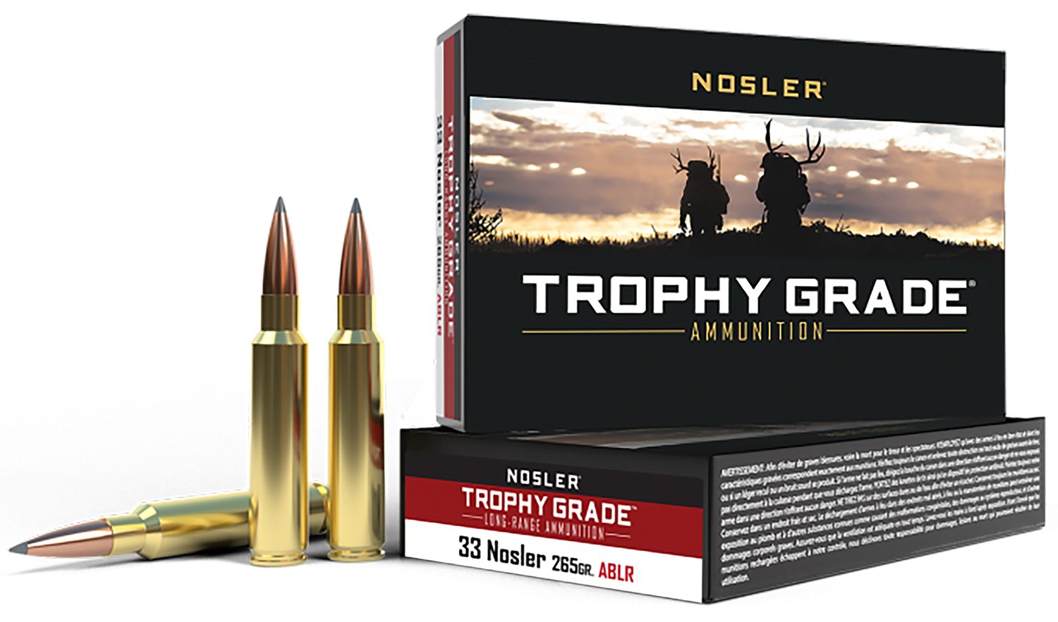 Nosler 60099 Trophy Grade Long-Range 33Nosler 265gr Nosler Spitzer AccuBond Long Range 20 Per Box/10 Case