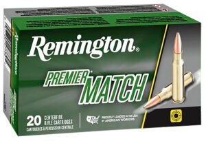Remington Ammunition 27686 Premier Match 223Rem 77gr Sierra MatchKing BTHP 20 Per Box/10 Case