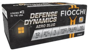 Fiocchi 12LRSLUG Defense Dynamics Aero 12Gauge 2.75" 1oz RifledSlug Shot 10 Per Box/25 Case