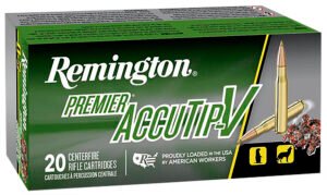 Remington Ammunition 29174 Premier Accutip-V 222Rem 50gr AccuTip V Boat Tail 20 Per Box/10 Case