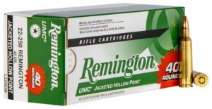 Remington Ammunition 23769 UMC Value Pack 22-250Rem 45gr Jacketed Hollow Point 40 Per Box/10 Case