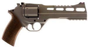 Chiappa Firearms CF340249 Rhino 60SAR *CA Compliant 357 Mag 6 Shot 6" Nickel-Plated Steel Barrel & Cylinder, Nickel-Plated Aluminum Frame & Barrel Shroud, Picatinny Rails, Walnut Grip