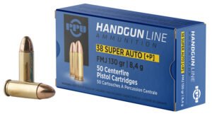 PPU PPH38SU Handgun  38Super+P 130gr Full Metal Jacket 50 Per Box/10 Case