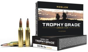 Nosler 60002 Trophy Grade  243Win 85gr Nosler Spitzer Partition 20 Per Box/10 Case