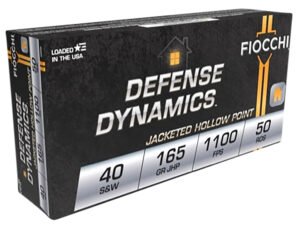 Fiocchi 40SWC Defense Dynamics  40S&W 165gr Jacketed Hollow Point 50 Per Box/20 Case