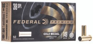 Federal GM38A Premium Gold Medal 38Special 148gr Lead Wadcutter 50 Per Box/20 Case