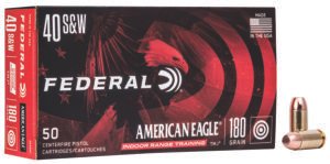 Federal AE40N1 American Eagle Indoor Range Training 40S&W 180gr Total Metal Jacket 50 Per Box/20 Case