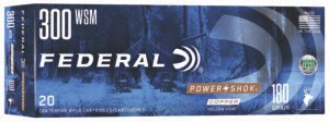 Federal 300WSMC Power-Shok  300WSM 180gr Jacketed Soft Point 20 Per Box/10 Case
