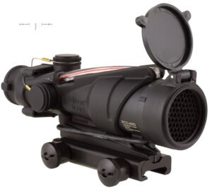 Trijicon 100228 ACOG  Black Hardcoat Anodized 4x32mm Illuminated Red Chevron Reticle