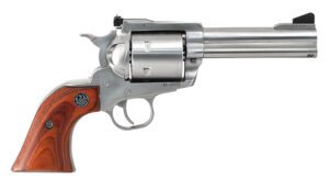 Ruger 0814 Super Blackhawk  Large Frame 44 Rem Mag/44 Special 6rd 4.63" Satin Stainless Steel Barrel, Cylinder & Frame, Hardwood Grip, Transfer Bar Safety, Exposed Hammer