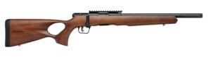 SAVAGE ARMS B17 17HMR BLK/WOOD 18" THD