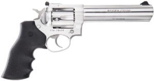 Ruger 1707 GP100  Medium Frame 357 Mag 6rd 6" Satin Stainless Steel Barrel, Cylinder & Frame, Hogue Monogrip, Transfer Bar Safety, Exposed Hammer
