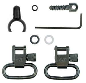 GrovTec US Inc GTSW46 Barrel Band Swivel Set Shotgun 1" Black Steel