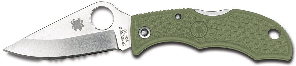 Spyderco LFGP3 Ladybug 3 1.94" Folding Clip Point Plain VG-10 SS Blade Foliage Green FRN Handle