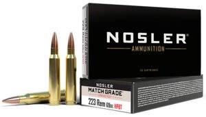 Nosler 60023 Match Grade  223Rem 69gr Custom Competition Hollow Point Boat Tail 20 Per Box/20 Case
