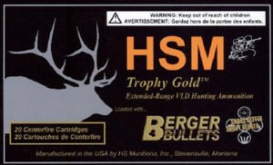 HSM 300WBY210VLD Trophy Gold Extended Range 300 Wthby Mag 210 gr Berger Hunting VLD Match 20 Per Box/ 20 Case