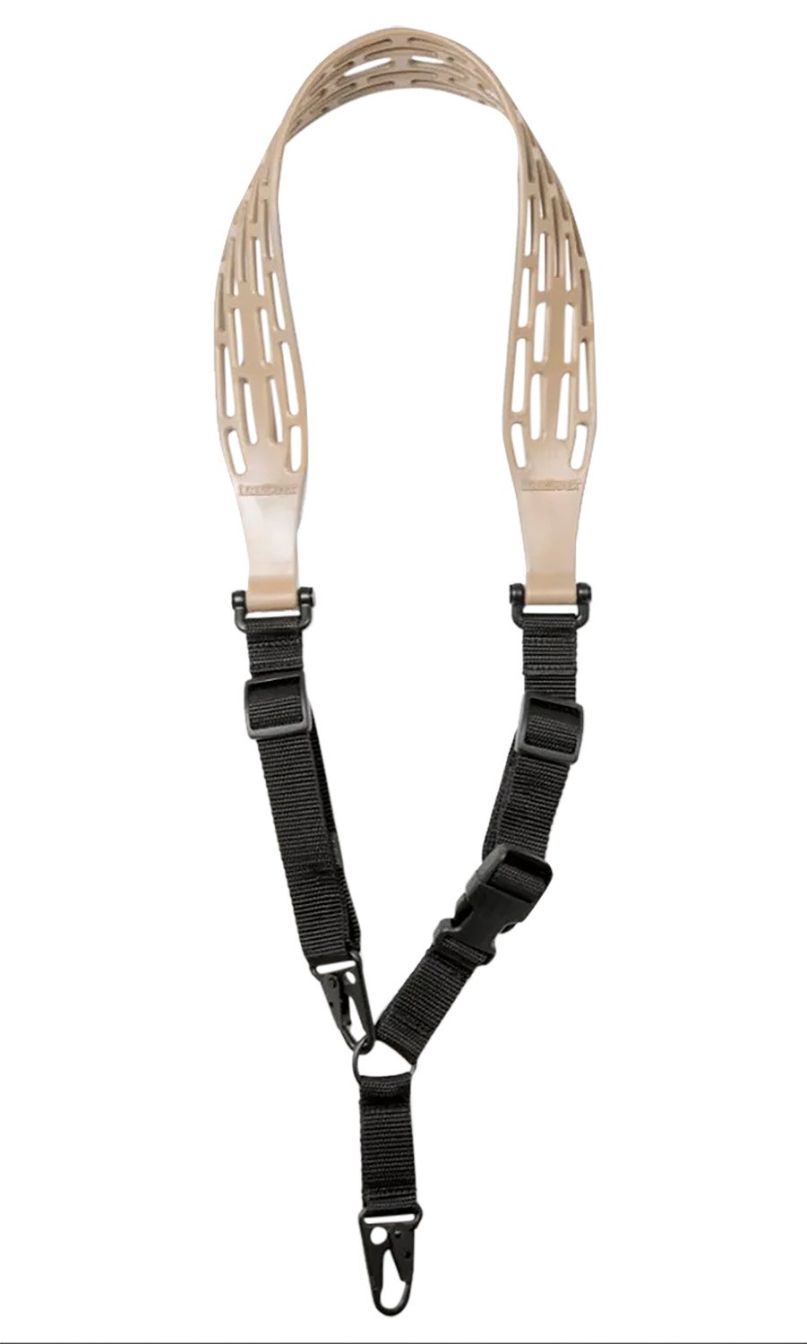 Limbsaver 12140 Tactical Sling Tan w/ Black Strap Nylon 48" OAL 1" W & Adjustable One-Two Point Design