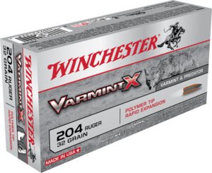 Winchester Ammo X204P Varmint X 204Ruger 32gr Polymer Tip Rapid Expansion 20 Per Box/10 Case